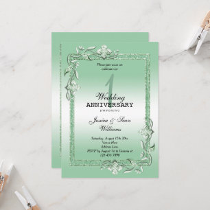 Emerald Gem & Glitter 1st Wedding Invitation