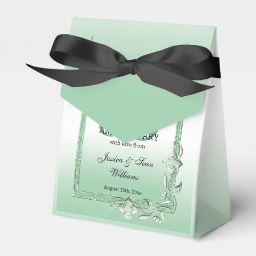 Emerald Gem  Glitter 55th Wedding Favor Boxes