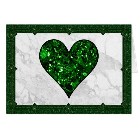 Emerald Gem Heart Cards (Front Horizontal)