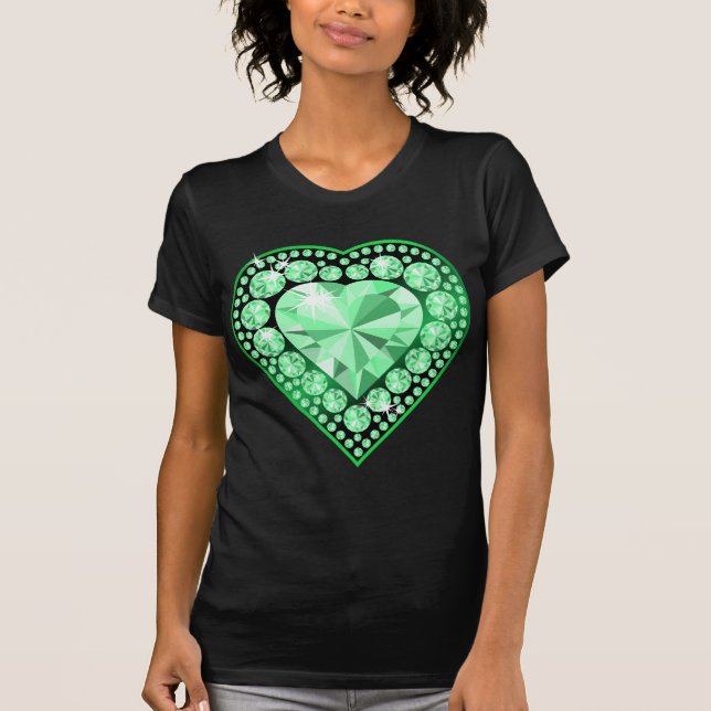 Emerald Gem Heart T-Shirt (Front)