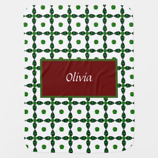 Emerald Gemstone Art, Green Baby Blanket (Front)