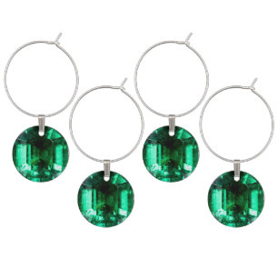 Emerald Gemstone Birthday Wine Charm
