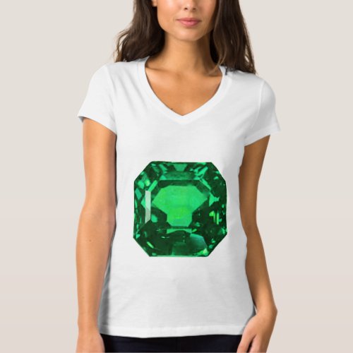 Emerald Gemstone Birthstone May Light Green T_Shirt