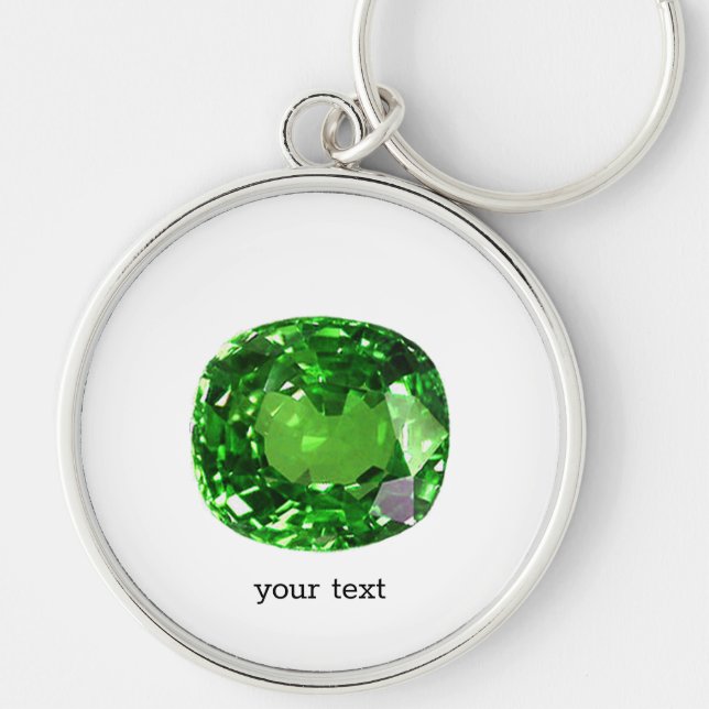 Emerald Gemstone, Green Keychain (Front)