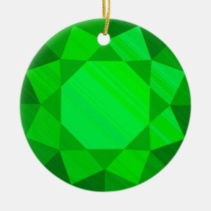 Emerald Gemstone / Jewel Graphic Image Ceramic Ornament