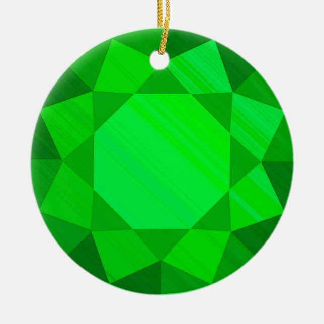 Emerald Gemstone / Jewel Graphic Image  Ceramic Ornament (Front)