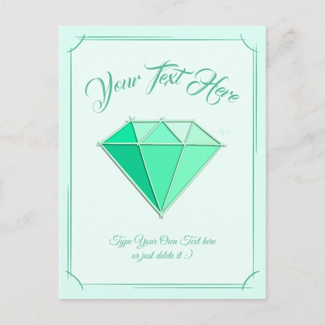 Emerald Gemstone. Jewelry. 55 Wedding Anniversary Postcard (Front)