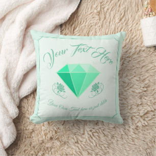 Emerald Gemstone. Jewelry. 55 Wedding Anniversary  Throw Pillow