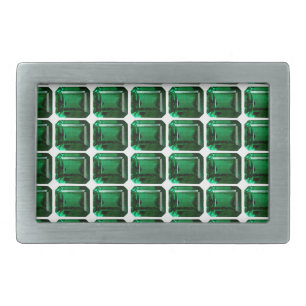 Emerald Gemstone Pattern Green Belt Buckle