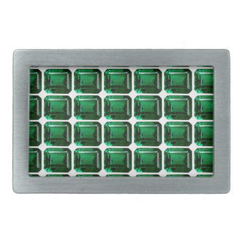 Emerald Gemstone Pattern Green Belt Buckle