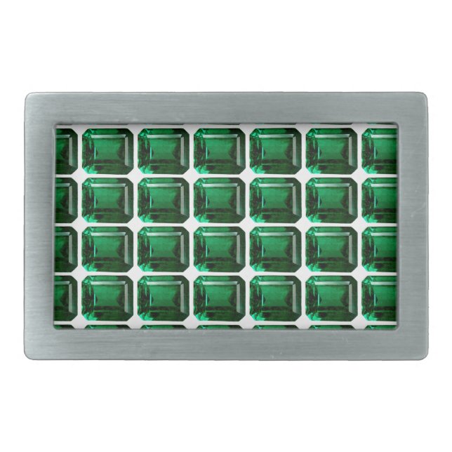 Emerald Gemstone Pattern Green Belt Buckle (Front)