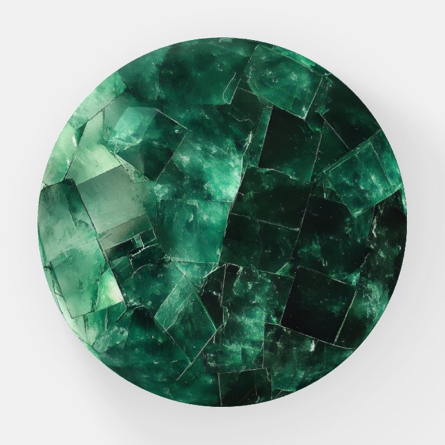 Emerald Gemstone Pattern Paperweight (Front)