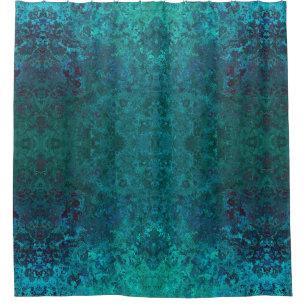 Emerald Gemstone Teal Shower Curtain