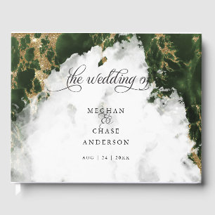 Emerald Geode Watercolor BarefootBride™ Guest Book