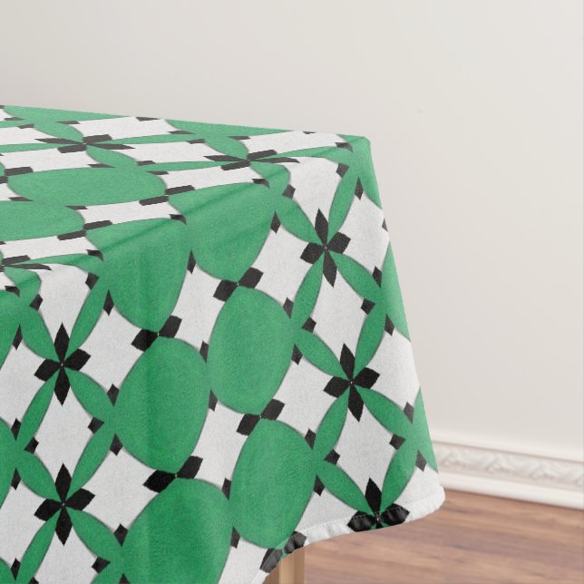 Emerald Geometric Abstract Pattern Design 1314 Tablecloth (In Situ)