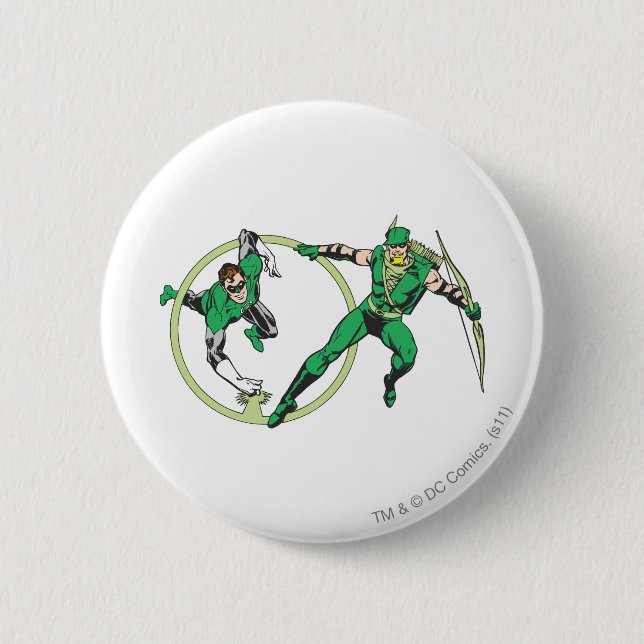 Emerald Gladiator & Emerald Archer Pinback Button (Front)
