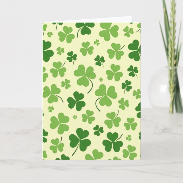 Emerald Glitter Shamrock Card (Front)