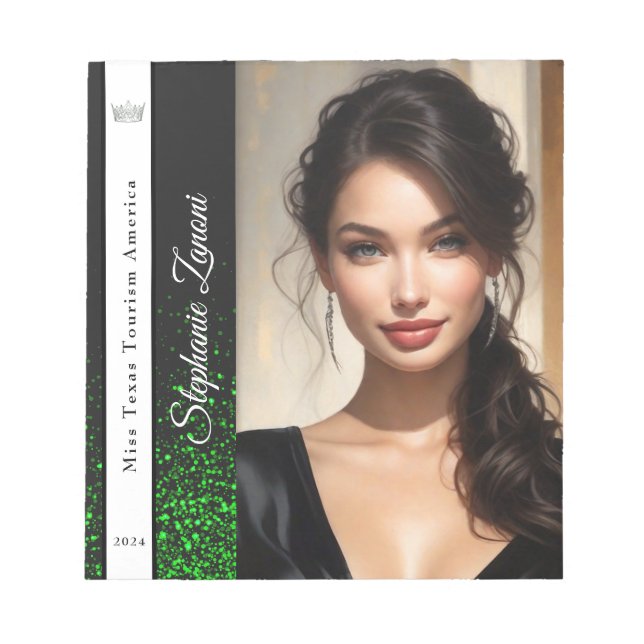 Emerald Glitz Pageant Autograph Pad (Front)