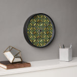 Emerald & Gold Art Deco Clock<br><div class="desc">An elegant pattern that will take you back to the golden era</div>