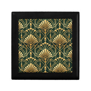 Emerald Gold Art Deco Pattern Gift Box