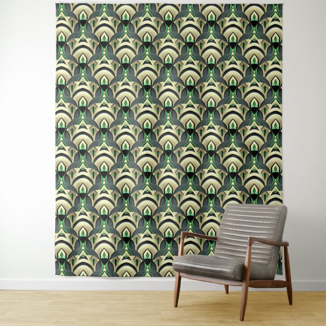 Emerald & Gold Art Deco Photo Backdrop (In Situ)