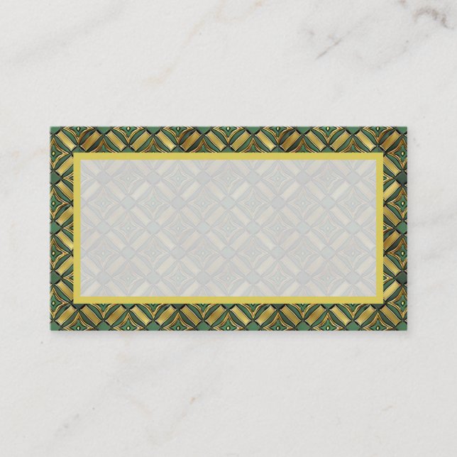 Emerald & Gold Art Deco Place Card (Front)