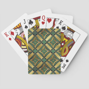 Emerald & Gold Art Deco Poker Cards
