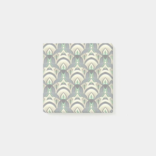 Emerald & Gold Art Deco Post-it Notes (Front)