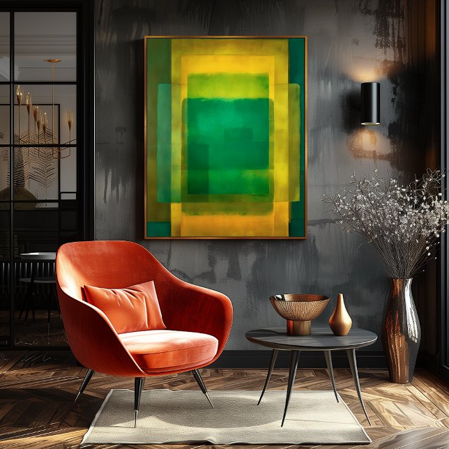 Emerald Gold Color Field Abstract Modern Art Poster (Creator Uploaded)