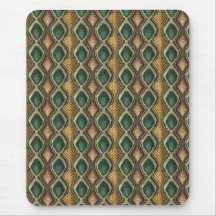 Emerald & Gold Diamond Snake Skin Pattern Design