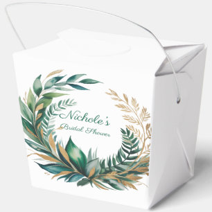 Emerald & Gold Floral Bridal Shower Favor Boxes