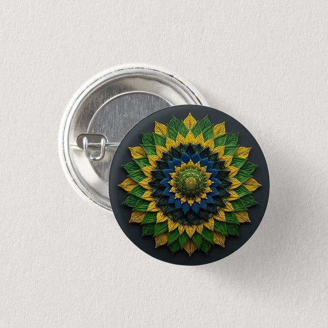 Emerald & Gold Foliage - Enamel Pin (Front & Back)