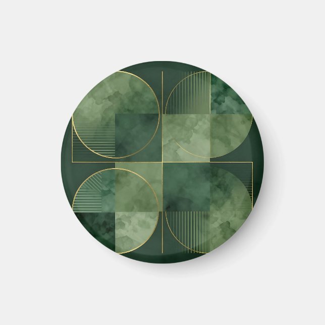 Emerald Gold Geometric Harmony Magnet (Front)