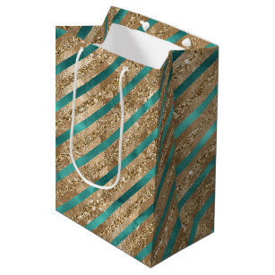 Gold Fleck On Green Gift Bags