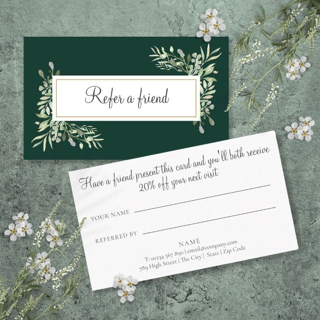 Emerald Gold Greenery Business Referral Card (Emerald Gold Greenery Business Referral Card)
