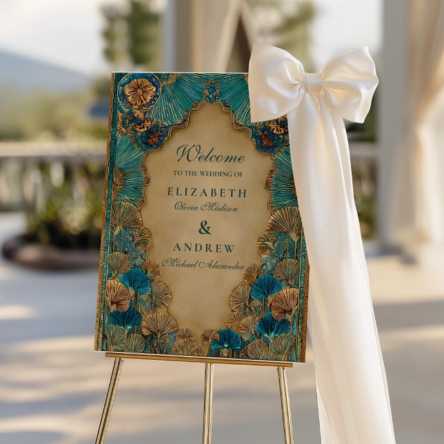 Emerald Gold Islamic Wedding Foam Board (Creator Uploaded)