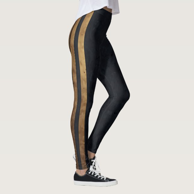 Emerald Gold Stripe Leggings (Right)