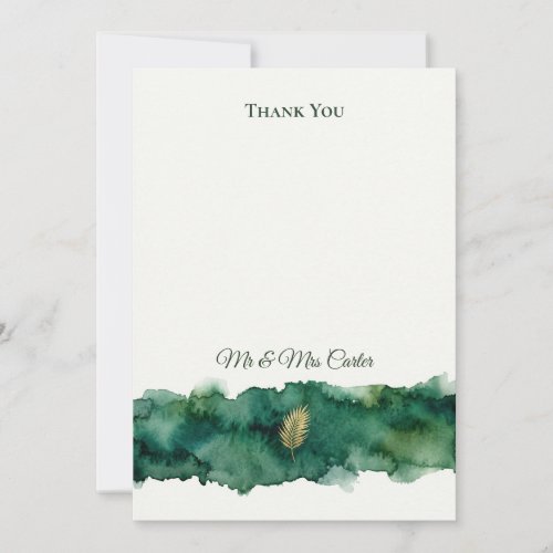 Emerald Gold Thank You Card