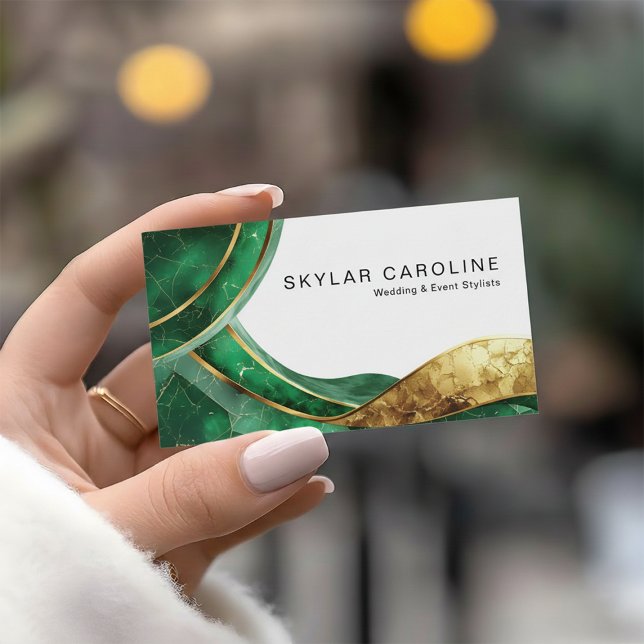 Emerald Gold Wedding and Event Stylists Business Card (Creator Uploaded)