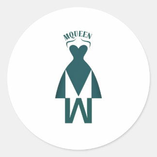 Emerald Gown Silhouette Classic Round Sticker
