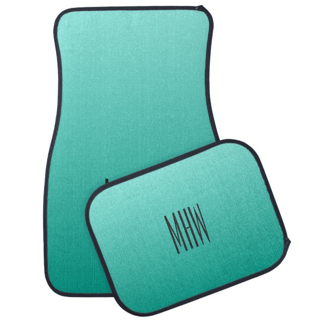Emerald Gradient custom monogram car floor mats (Set)