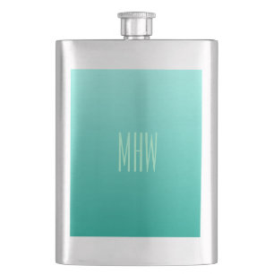Emerald Gradient custom monogram flask