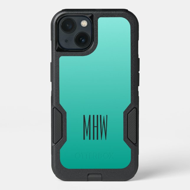 Emerald Gradient custom monogram phone cases (Back)