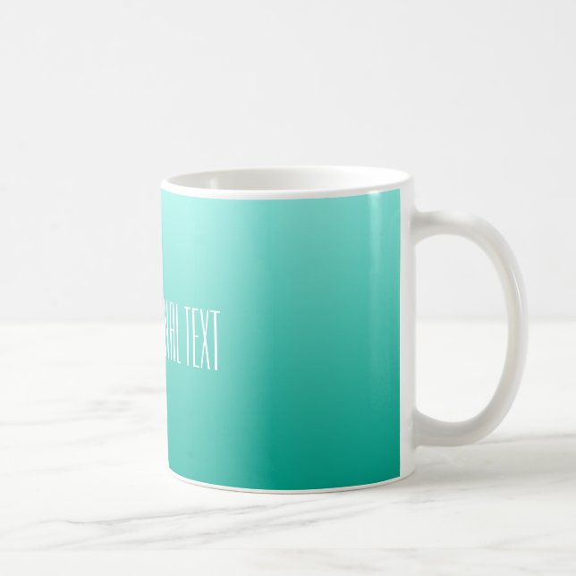 Emerald Gradient custom text mugs (Right)