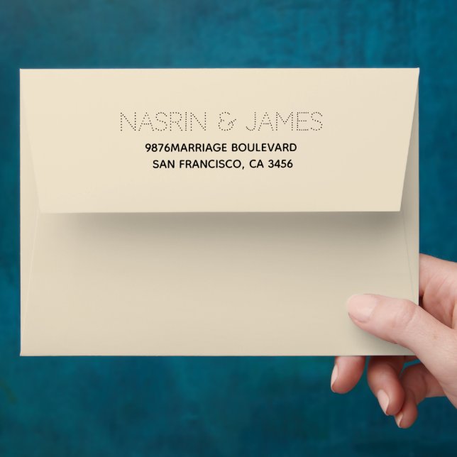 Emerald Gray Wedding Return Address Envelope (Hand)