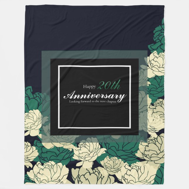 Emerald green 20th anniversary fleece blanket (Front)