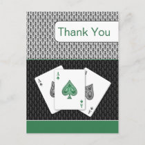 emerald green 3 aces vegas wedding Thank You cards