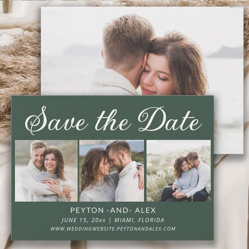 Emerald Green 4_Photo 2_Sided Wedding Save Date  Save The Date