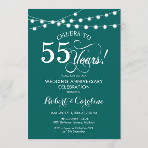 Emerald Green 55th Wedding Anniversary Invitation