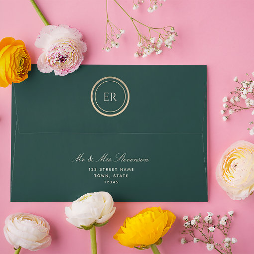 Emerald Green 5x7 Envelope Zazzle